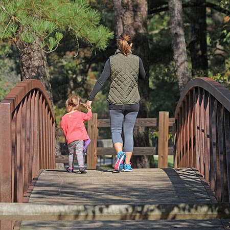 Mother-daughter walk in Reservoir Park