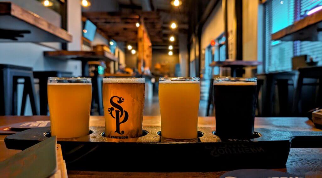 Southern Pines Brewery beef flight