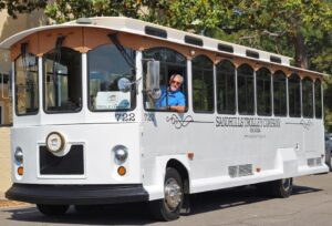 Sandhills Trolly with bus driver