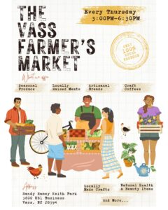 Vass Farmers Market event flyer