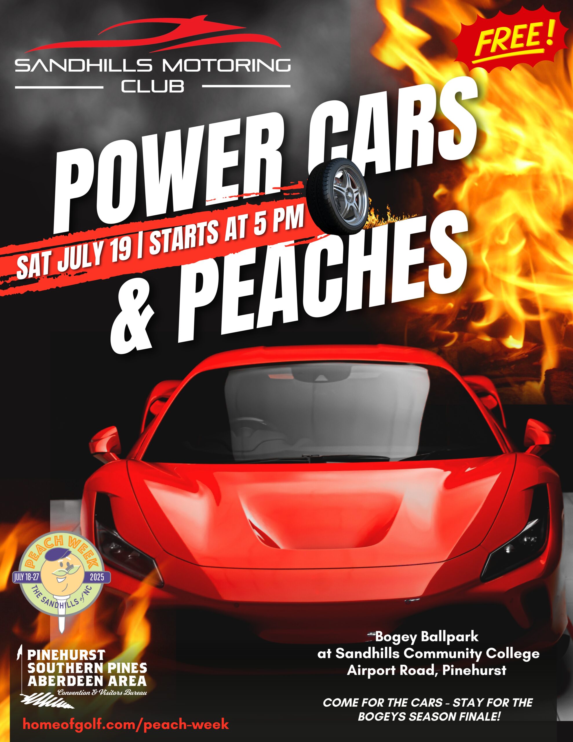 Power Cars & Peaches event flyer
