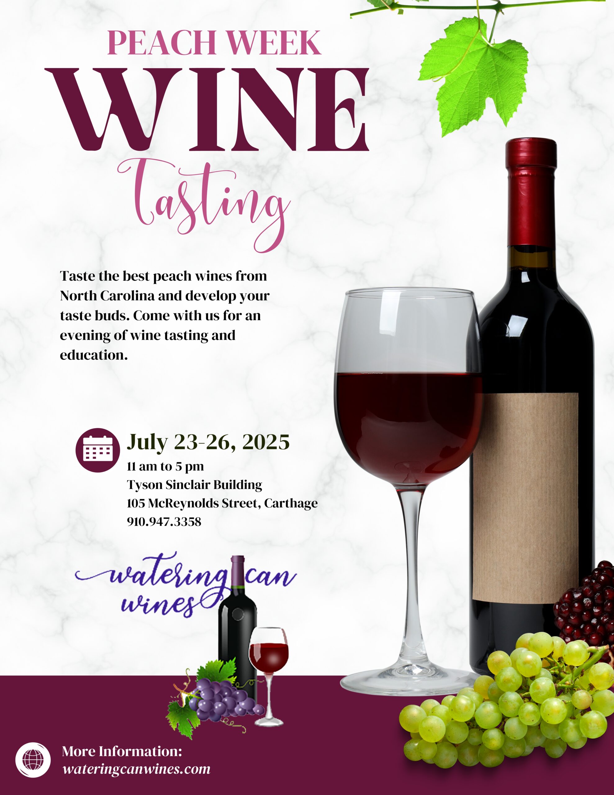 Watering Can Wines peach week tasting