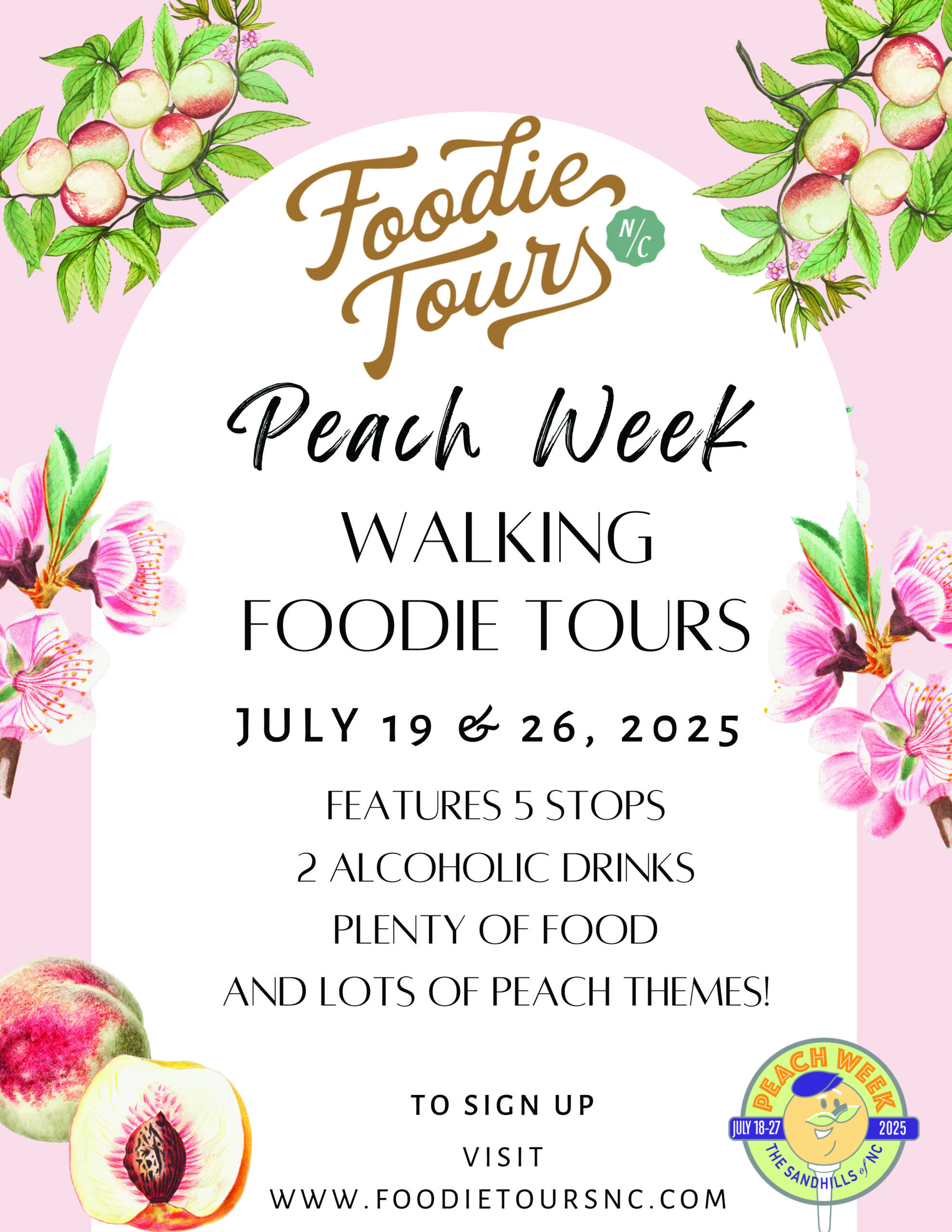 Peach week foodie tour flyer